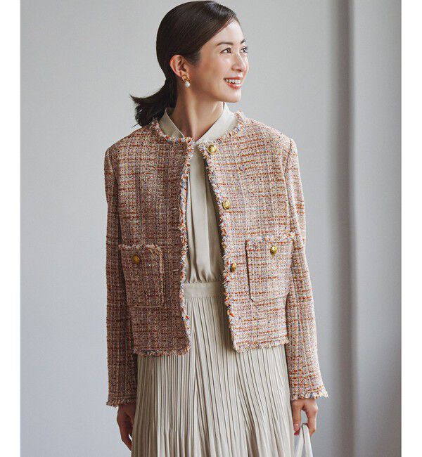 23区「GIOLICAツイード ノーカラー ボタン ジャケット」|その他|ﾃﾗｺｯﾀﾐ