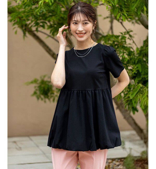 ANY SIS「【洗える】コンビネーションペプラム チュニック」|Tシャツ・カットソー|