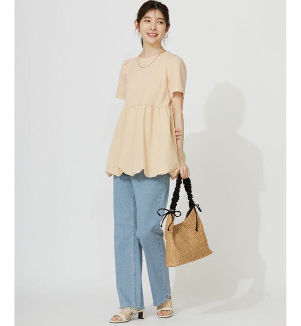 ANY SIS「【洗える】コンビネーションペプラム チュニック」|Tシャツ・カットソー|