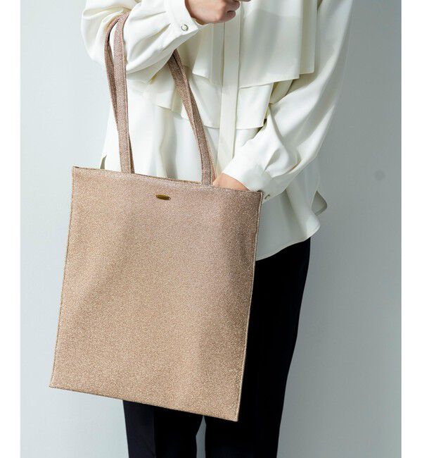 ANY SIS「ラメサブトート バッグ」|トートバッグ|ベージュ