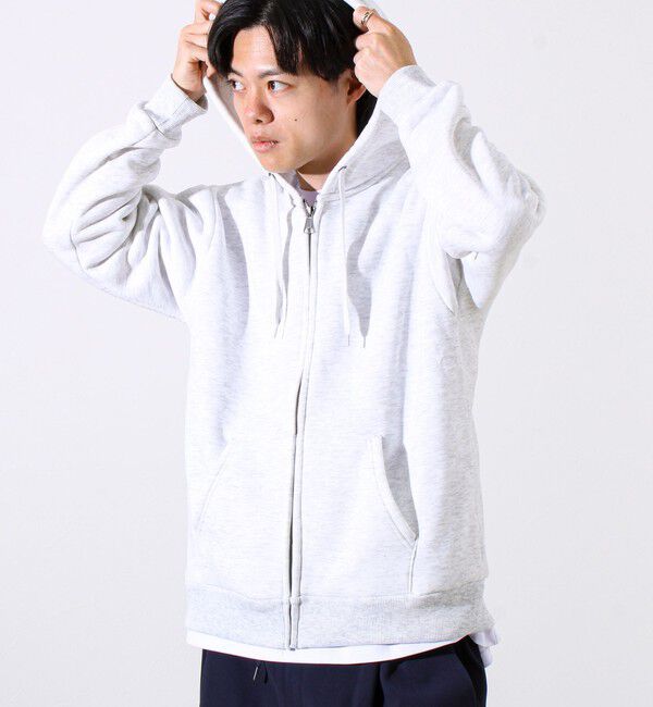 GLOSTER「【カルボアシリーズ】UNISEX ワイドジップパーカー」|パーカー|ライトグレー