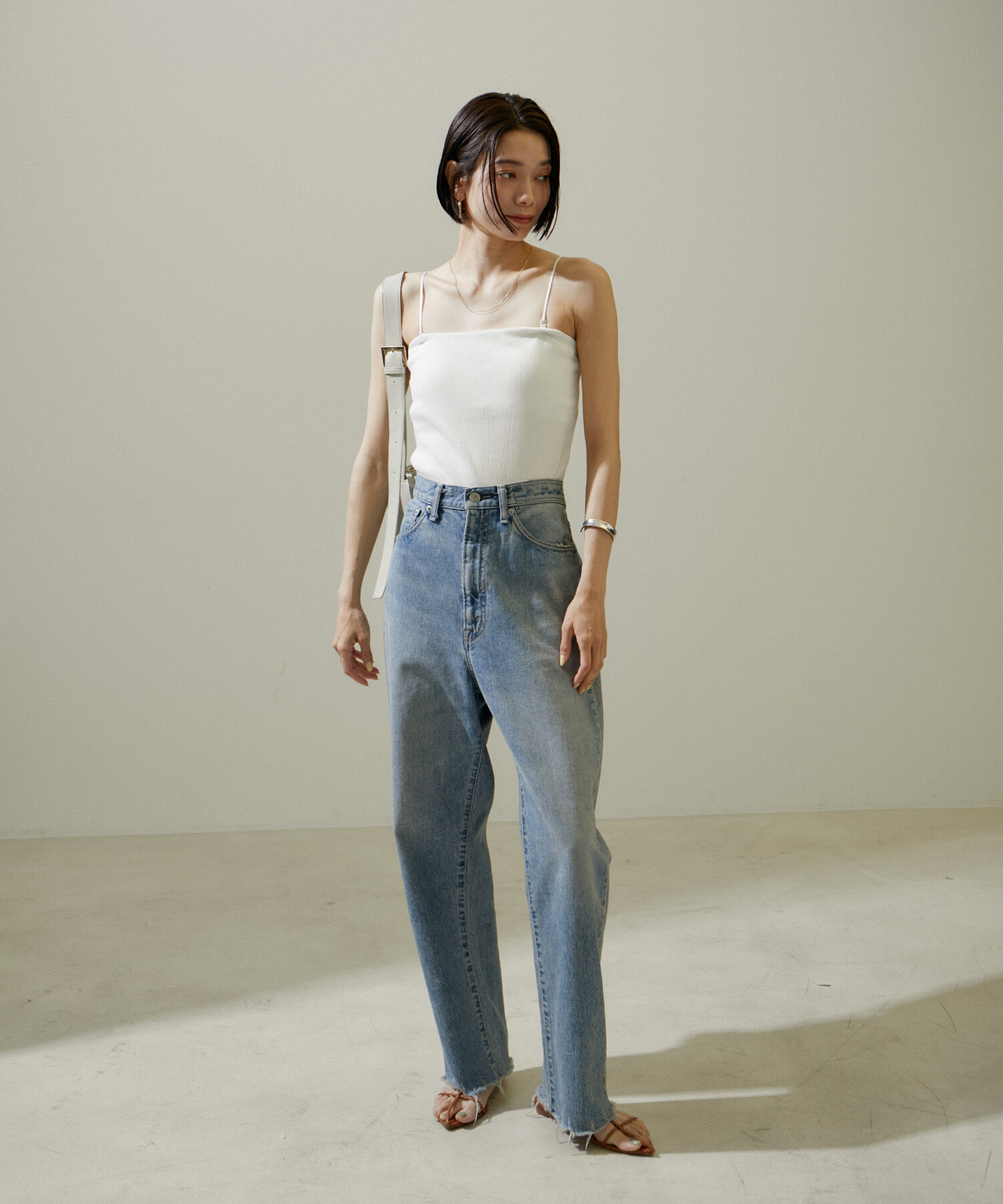 SALON adam et rope'「【追加】コットンリブカップ付きベアキャミ2」|チューブトップ|