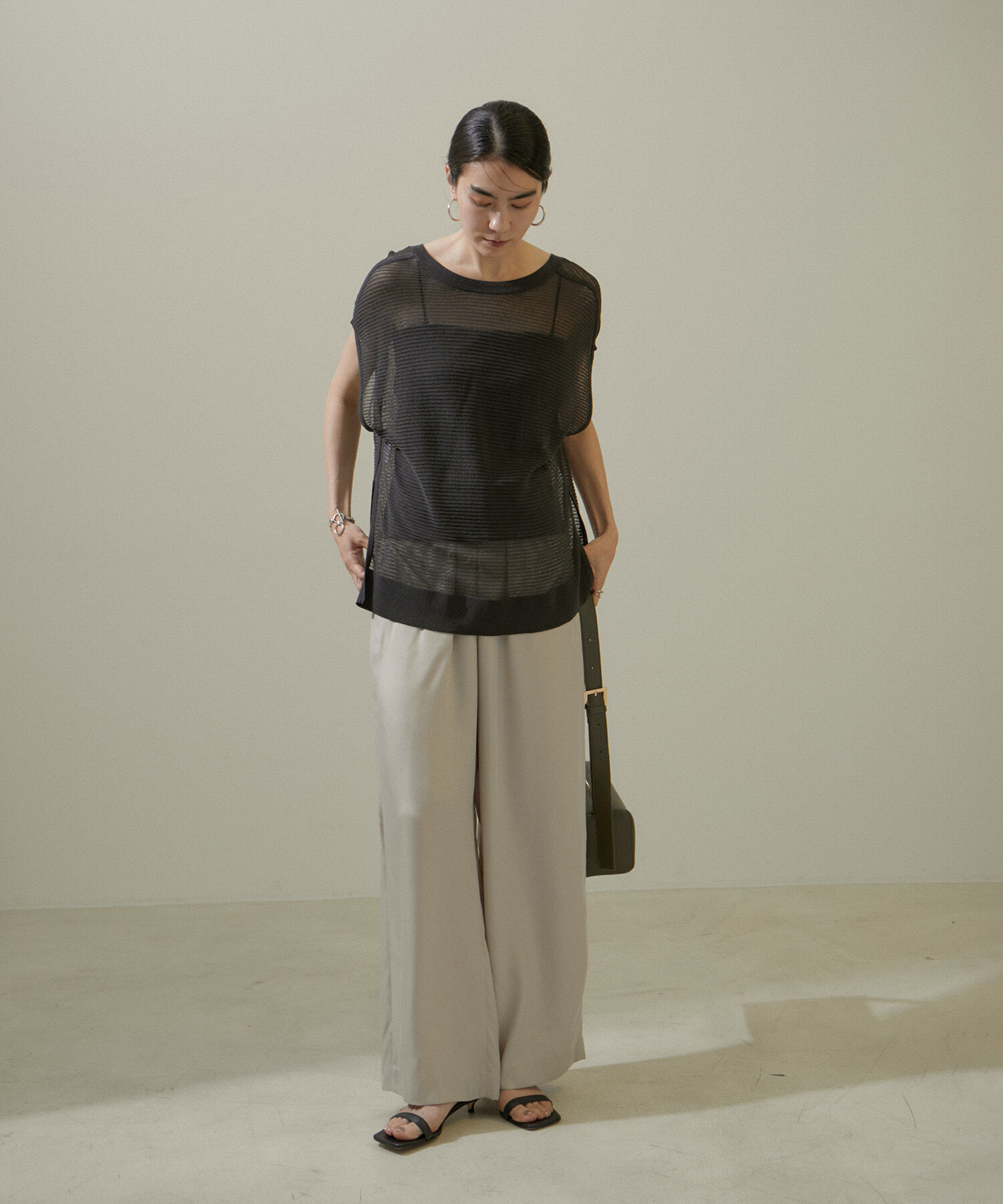 SALON adam et rope'「【追加】コットンリブカップ付きベアキャミ2」|チューブトップ|