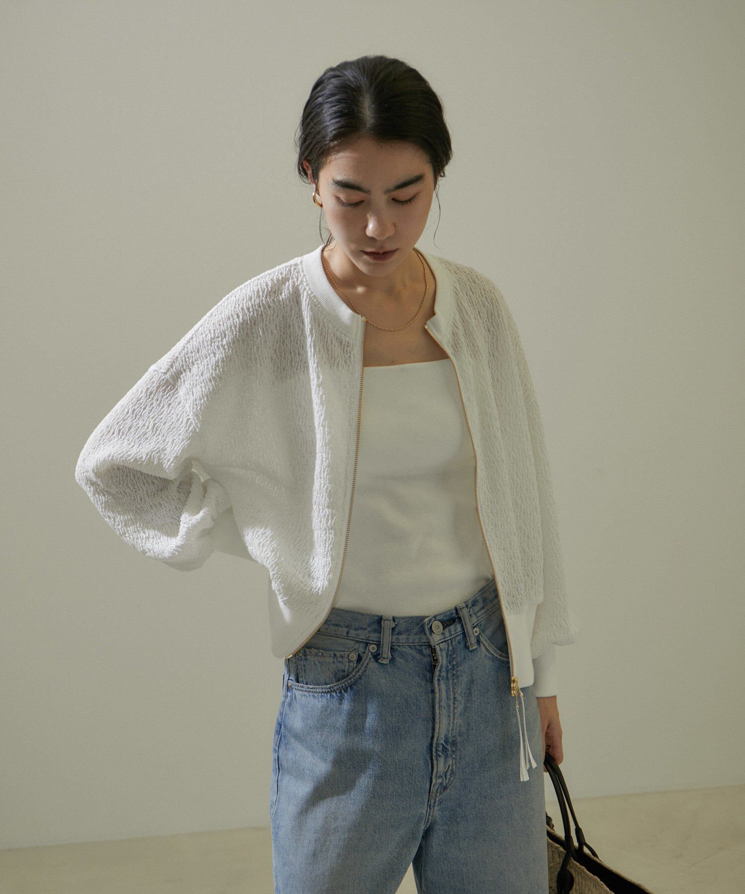 SALON adam et rope'「【追加】コットンリブカップ付きベアキャミ2」|チューブトップ|