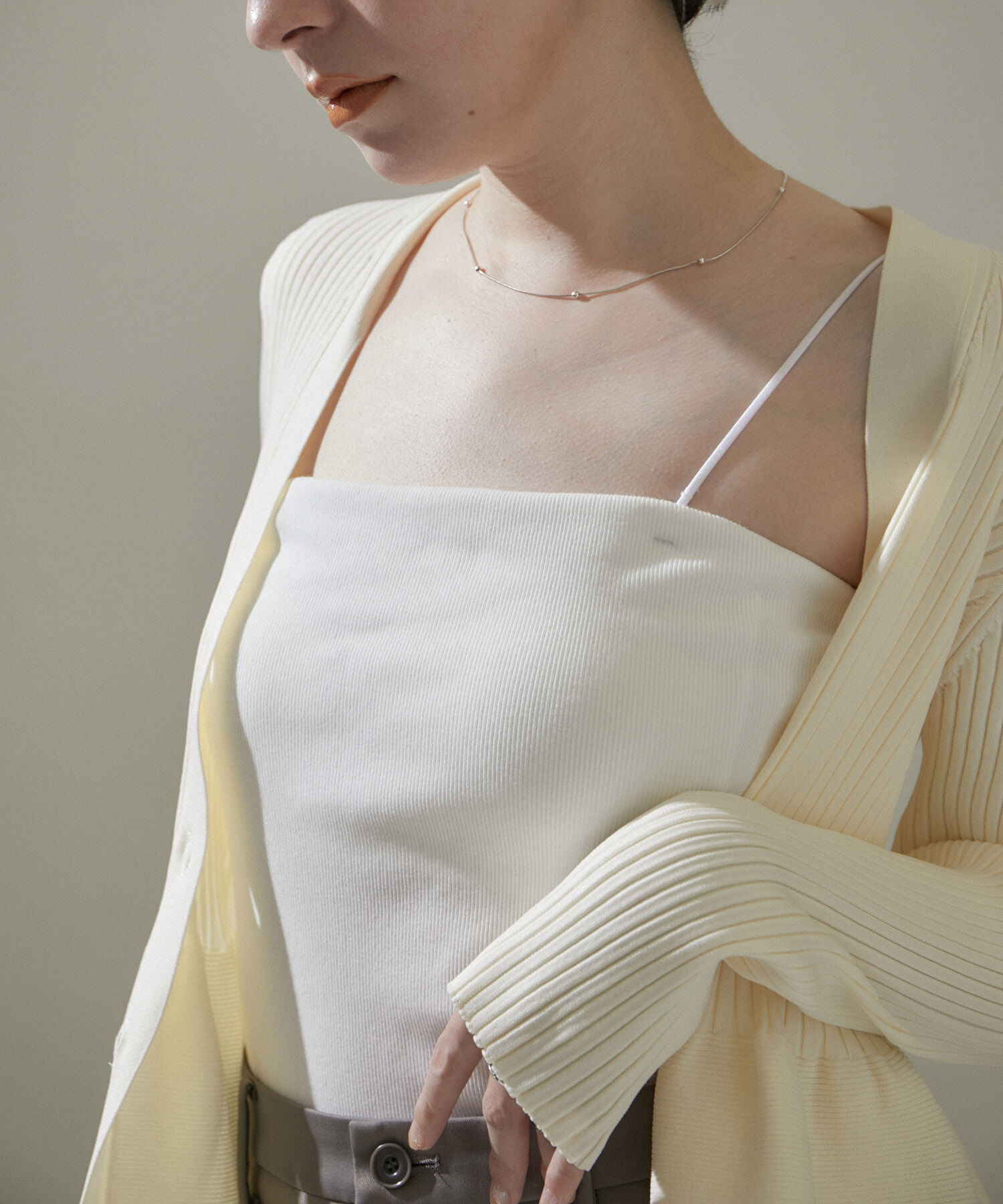 SALON adam et rope'「【追加】コットンリブカップ付きベアキャミ2」|チューブトップ|