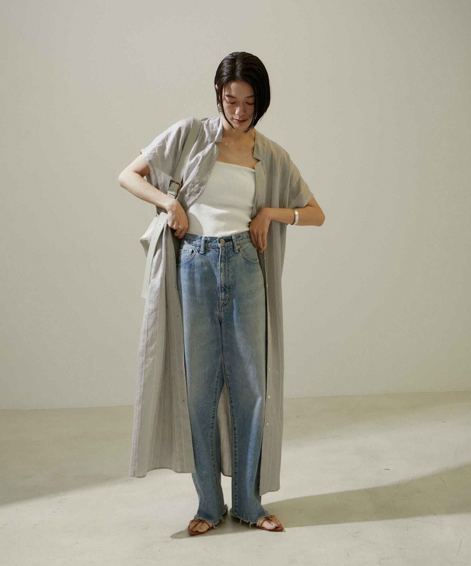 SALON adam et rope'「【追加】コットンリブカップ付きベアキャミ2」|チューブトップ|