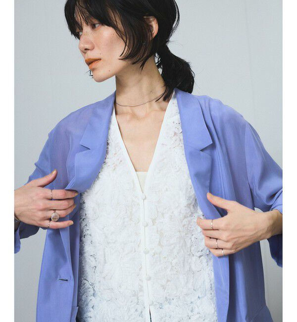 SALON adam et rope'「[25SS]GENTLE SILK ジャケット【セットアップ対応・洗える】」|テーラードジャケット|