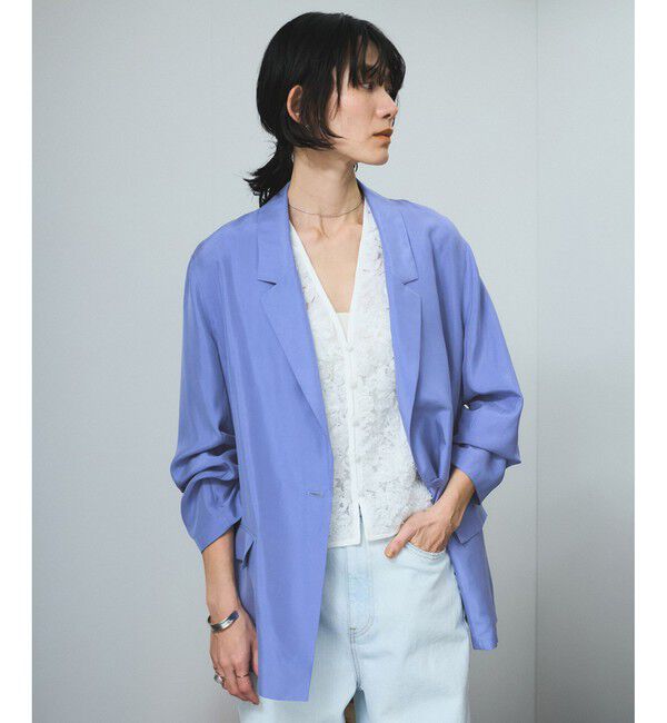 SALON adam et rope'「[25SS]GENTLE SILK ジャケット【セットアップ対応・洗える】」|テーラードジャケット|