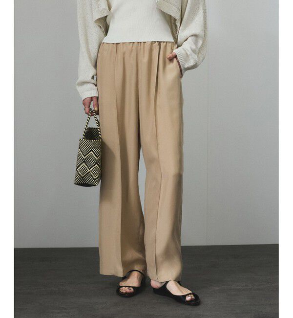 SALON adam et rope'「[25SS]GENTLE SILK パンツ【セットアップ対応】」|チノ|ベージュ(27)