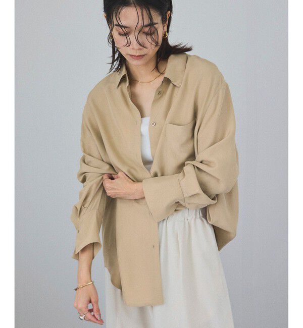 SALON adam et rope'「[25SS]GENTLE SILK シャツ【セットアップ対応】」|シャツ・ブラウス|ベージュ