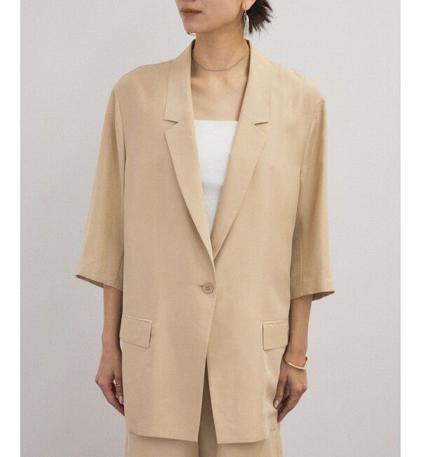 SALON adam et rope'「[25SS]GENTLE SILK ハーフスリーブジャケット【セットアップ対応・洗える】」|シャツ・ブラウス|