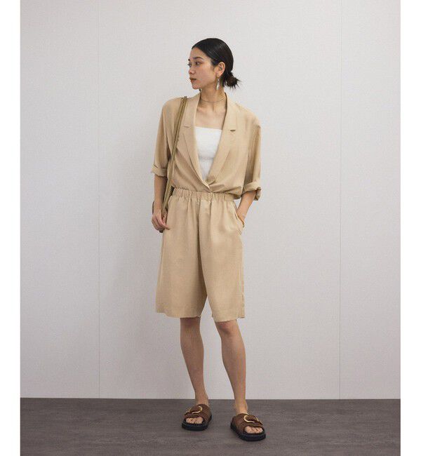 SALON adam et rope'「[25SS]GENTLE SILK ハーフスリーブジャケット【セットアップ対応・洗える】」|シャツ・ブラウス|