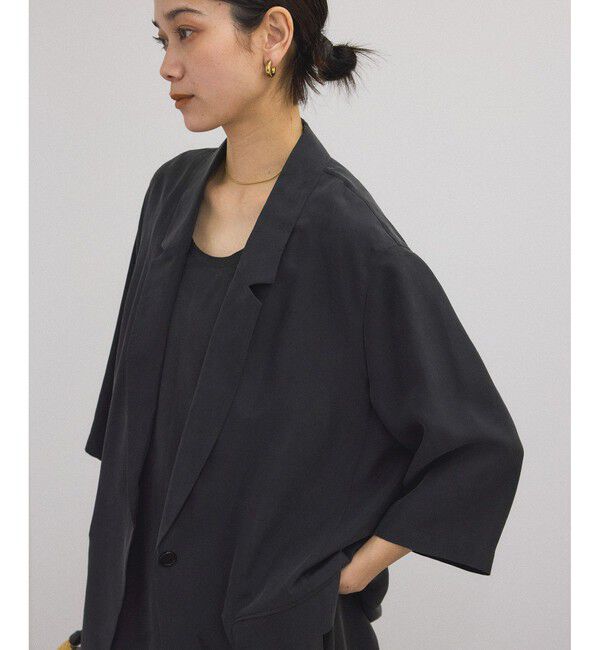 SALON adam et rope'「[25SS]GENTLE SILK ハーフスリーブジャケット【セットアップ対応・洗える】」|シャツ・ブラウス|