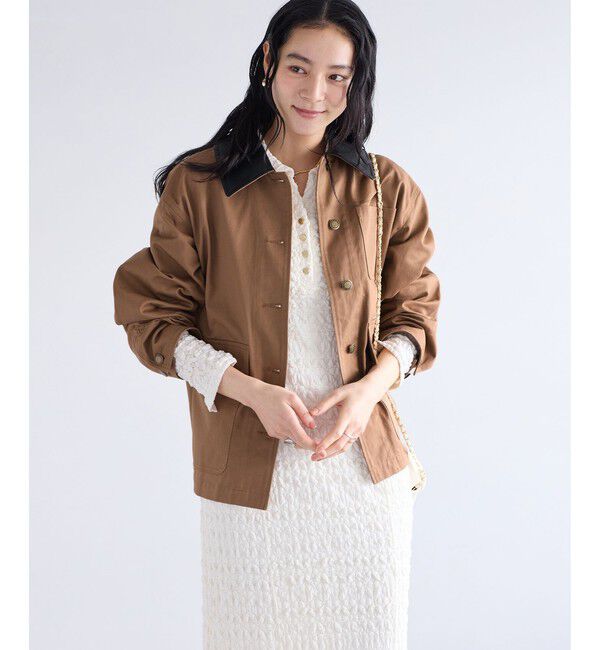 VIS「バイカラー衿カバーオール」|その他|キャメル(25)