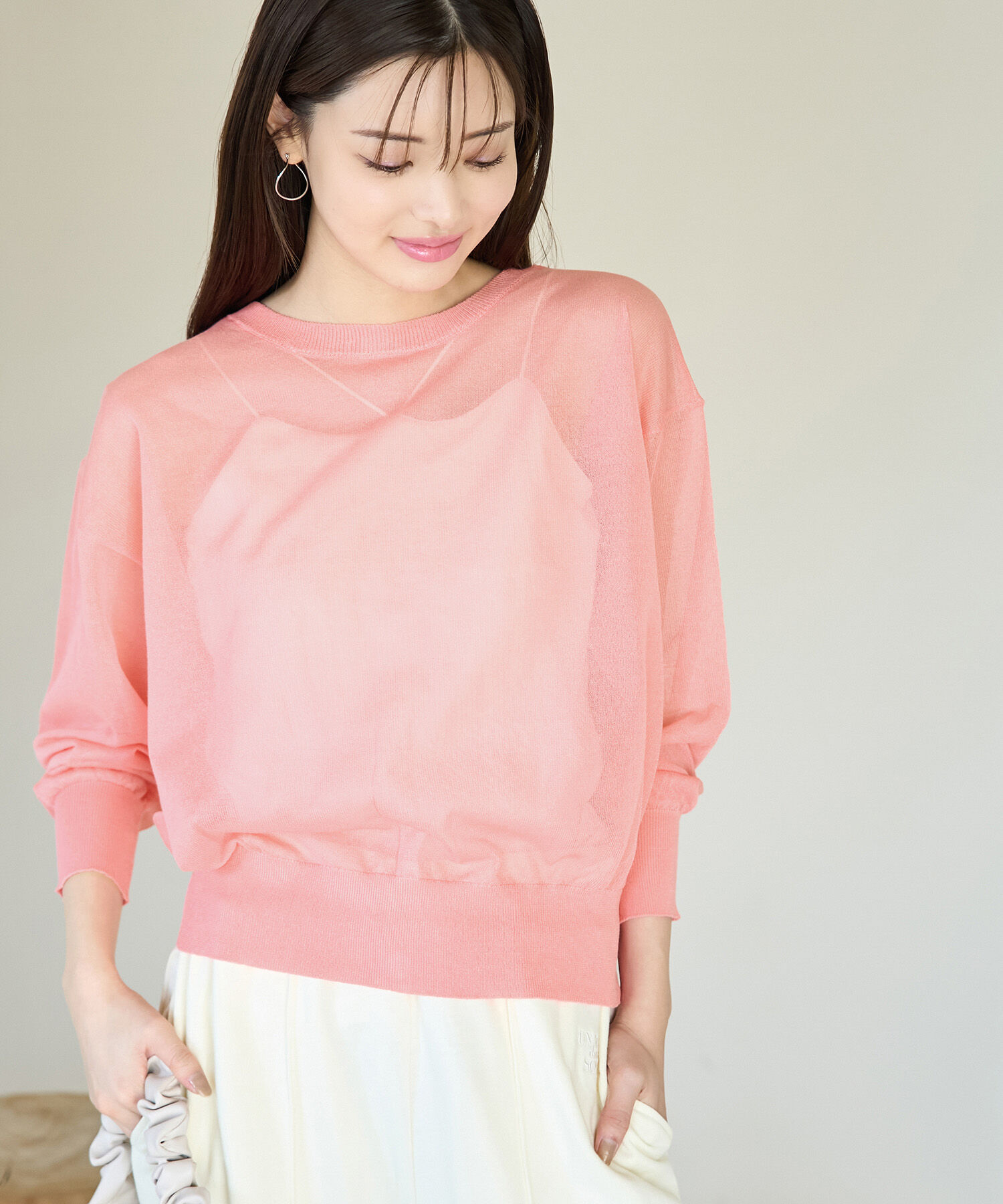 Rope&rsquo;Picnic「【WEB限定カラー:ピンク】2WAY/シアーカーディガン」|カーディガン|