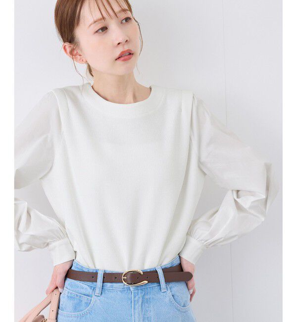 Rope&rsquo;Picnic「布帛コンビプルオーバー」|Tシャツ・カットソー|生成メイン