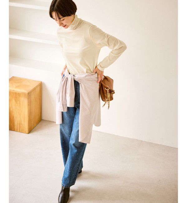 Rope&rsquo;Picnic「シアートリコットベロアタートルトップス」|Tシャツ・カットソー|