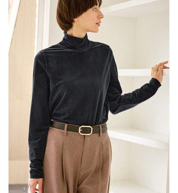 Rope&rsquo;Picnic「シアートリコットベロアタートルトップス」|Tシャツ・カットソー|