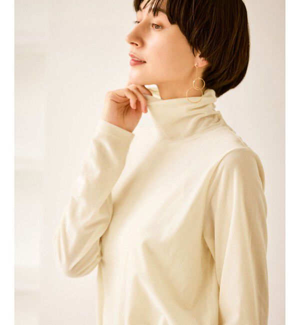 Rope&rsquo;Picnic「シアートリコットベロアタートルトップス」|Tシャツ・カットソー|