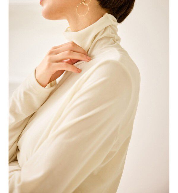 Rope&rsquo;Picnic「シアートリコットベロアタートルトップス」|Tシャツ・カットソー|オフホワイト(15)