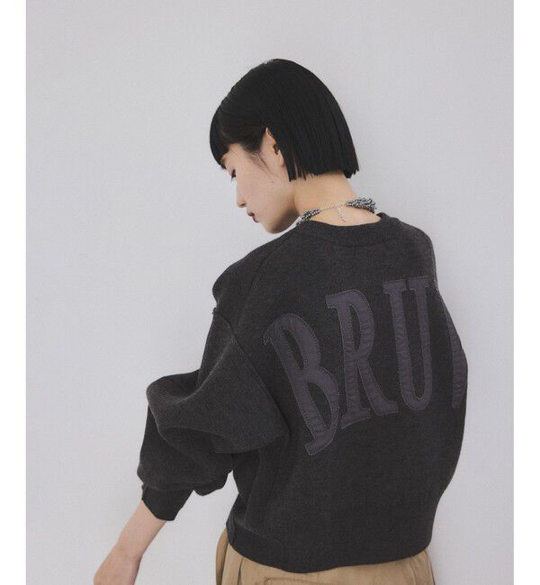 ADAM ET ROPE'「【サステナブル】ロゴパッチスウェットニット」|ニット・セーター|チャコール(06)