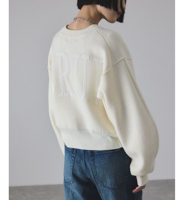 ADAM ET ROPE'「【サステナブル】ロゴパッチスウェットニット」|ニット・セーター|