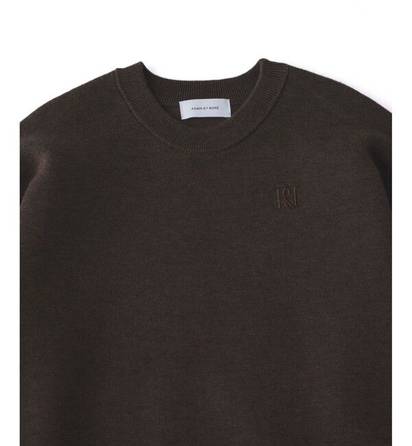 ADAM ET ROPE'「【サステナブル】ロゴパッチスウェットニット」|ニット・セーター|