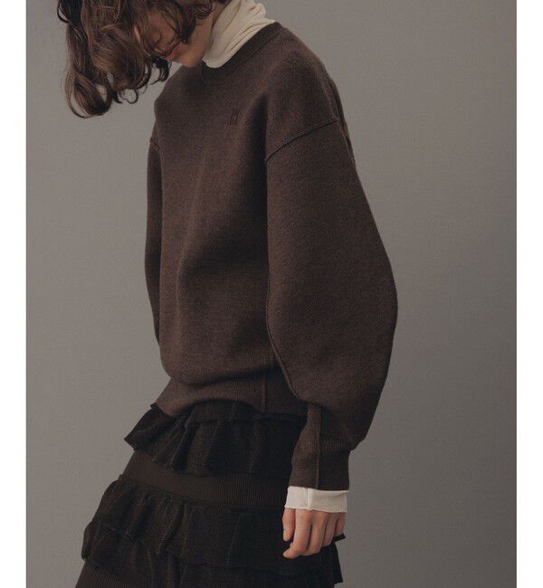 ADAM ET ROPE'「【サステナブル】ロゴパッチスウェットニット」|ニット・セーター|