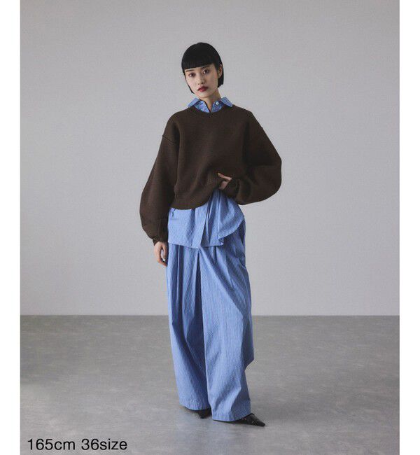 ADAM ET ROPE'「【サステナブル】ロゴパッチスウェットニット」|ニット・セーター|