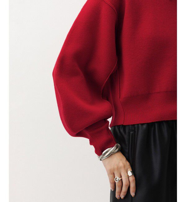 ADAM ET ROPE'「【サステナブル】ロゴパッチスウェットニット」|ニット・セーター|