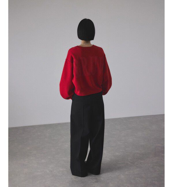 ADAM ET ROPE'「【サステナブル】ロゴパッチスウェットニット」|ニット・セーター|