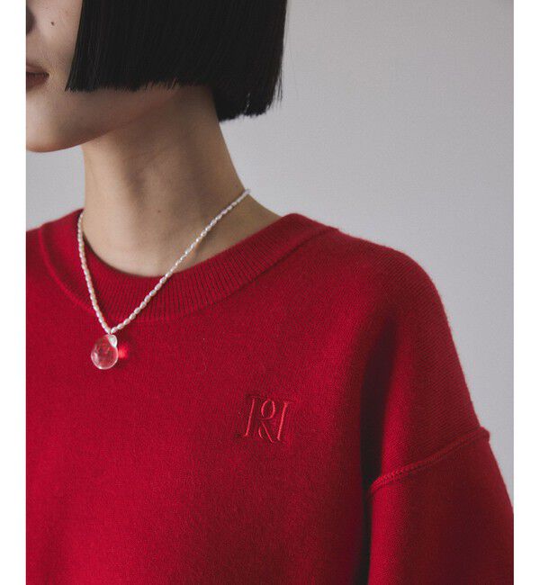ADAM ET ROPE'「【サステナブル】ロゴパッチスウェットニット」|ニット・セーター|