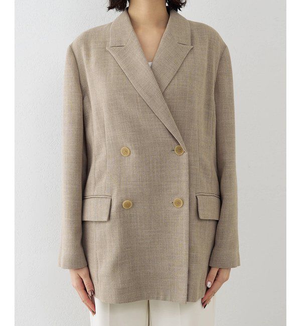  「リネンライクダブルテーラードジャケット」|テーラードジャケット|