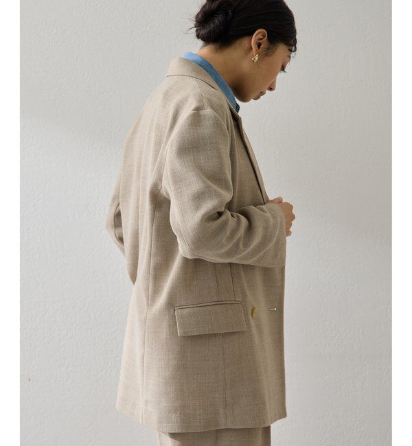  「リネンライクダブルテーラードジャケット」|テーラードジャケット|