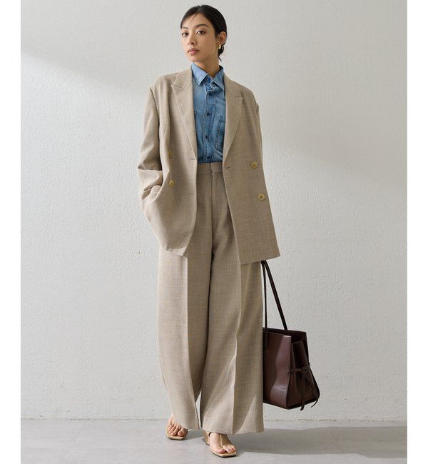  「リネンライクダブルテーラードジャケット」|テーラードジャケット|