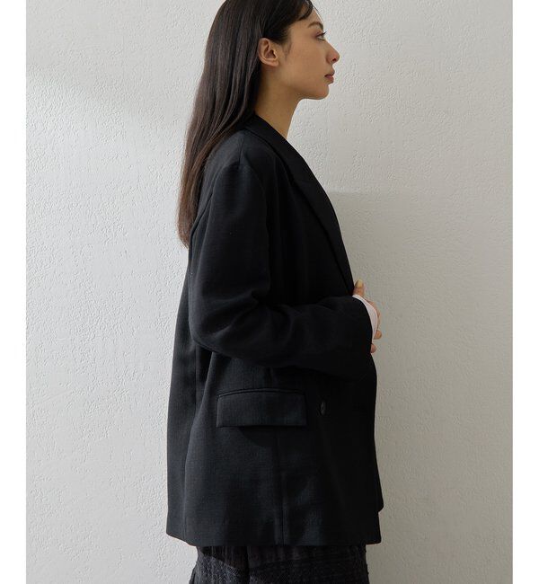  「リネンライクダブルテーラードジャケット」|テーラードジャケット|