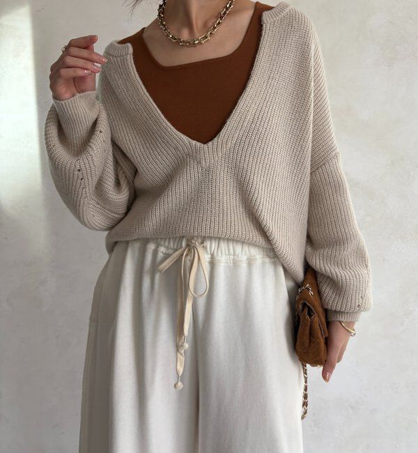  「スクエアニットタンク」|ニット・セーター|ブラウン