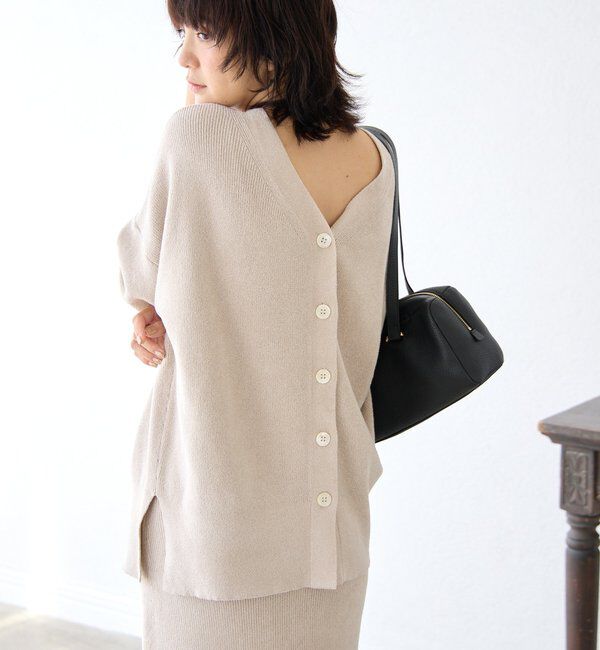  「【上品な輝き】ラメモール2WAYカーデ」|ニット・セーター|