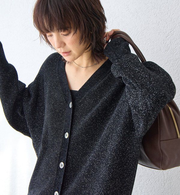  「【上品な輝き】ラメモール2WAYカーデ」|ニット・セーター|