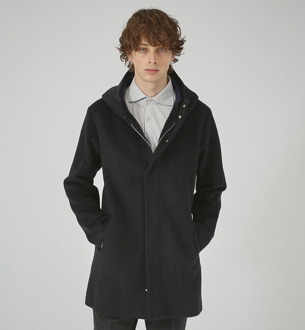 ABAHOUSE「【毛玉レス】ウール調メルトン フードコート」|その他|ダークネイビー