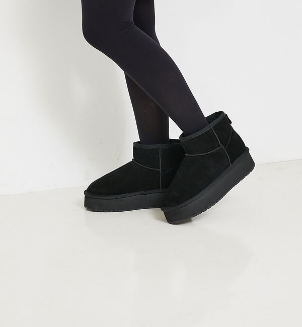 Rouge vif「【EMU/エミュー】PLATFORM MICROショートムートンブーツ」|ショートブーツ|