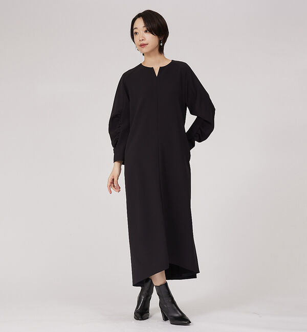 qualite「ギャザースリーブワンピース」|ワンピース|