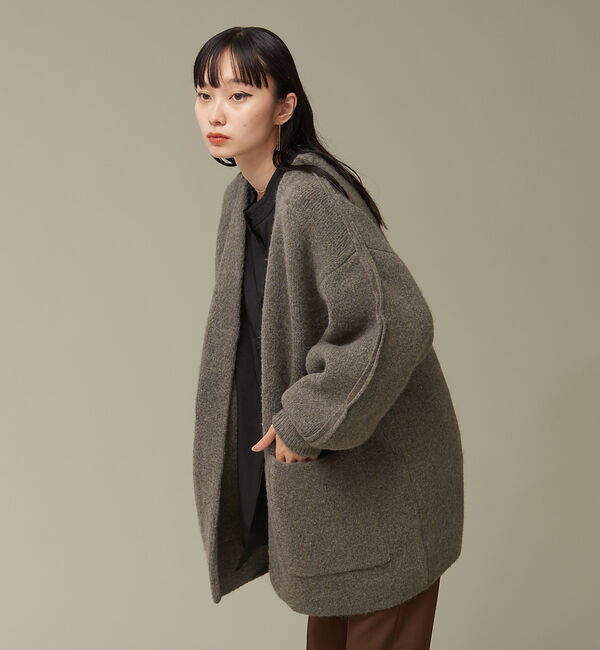 NOMINE「袖ボリュームニットコート」|その他|モカ