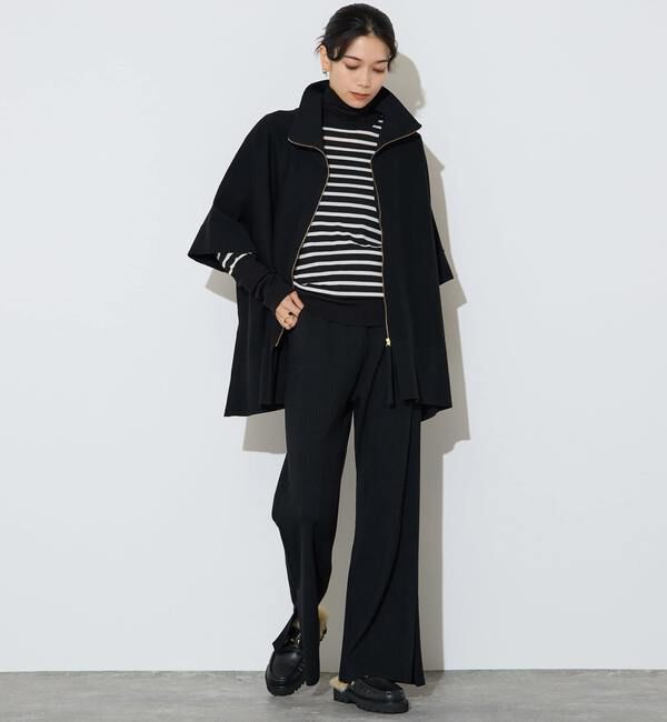 Liesse「【大草直子さんコラボ】2WAYケープジップニット」|カーディガン|