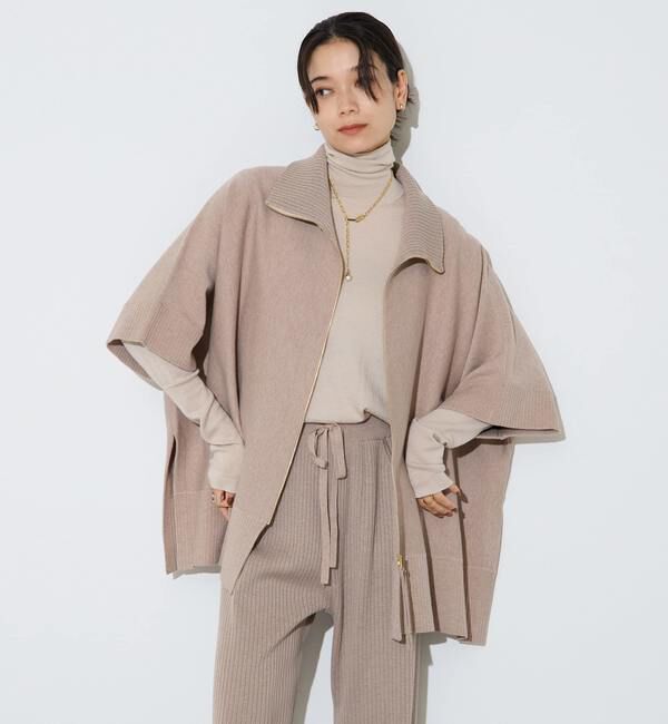 Liesse「【大草直子さんコラボ】2WAYケープジップニット」|カーディガン|