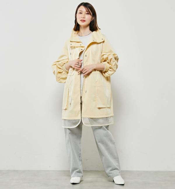 Soffitto「異素材使いマウンテンパーカーコート」|その他|クリーム