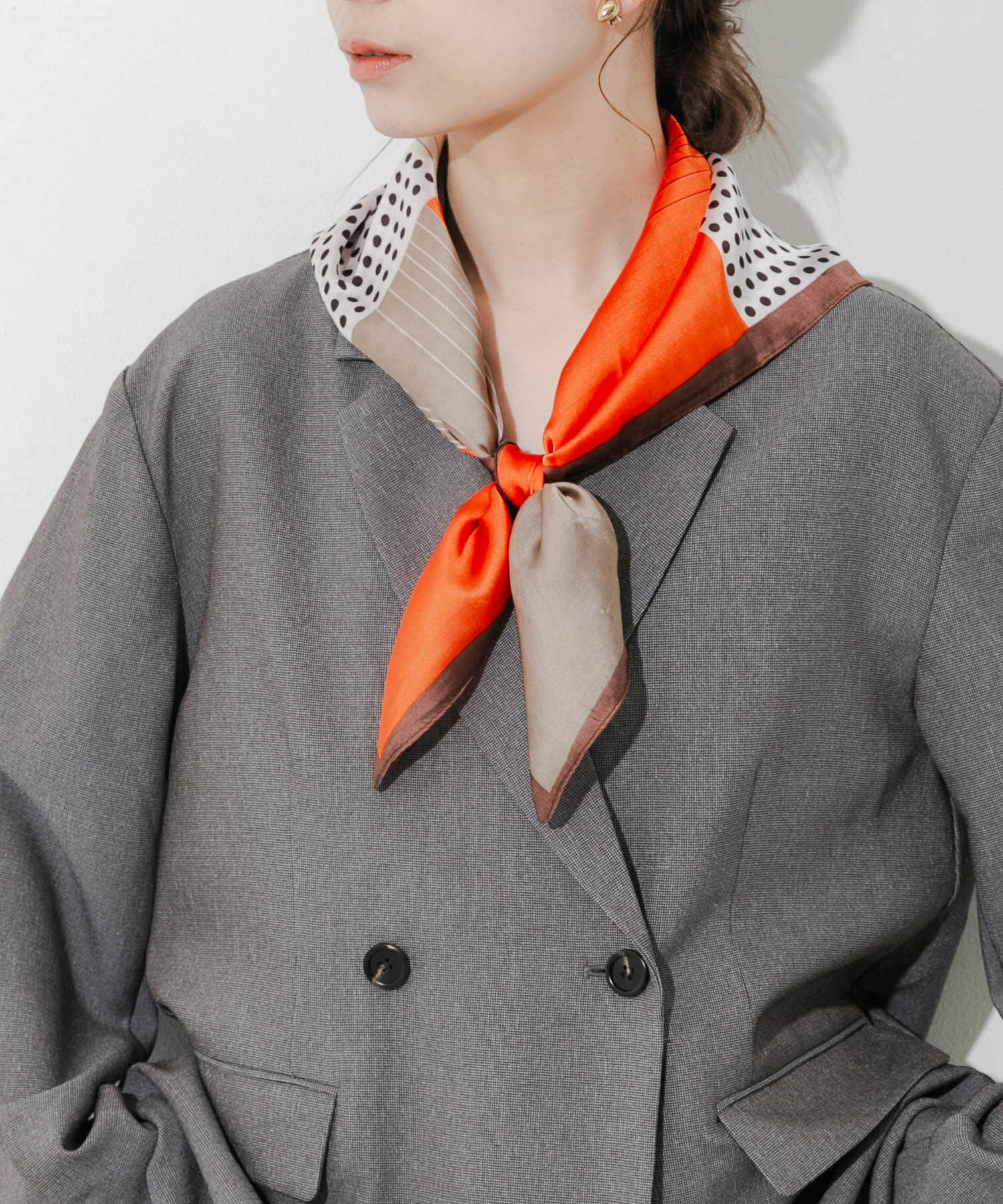 SMELLY「アソートパターンスカーフ」|バンダナ・スカーフ|ブラウン