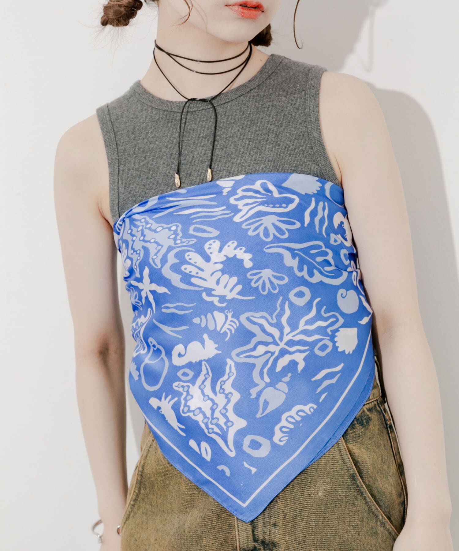 SMELLY「アソートパターンスカーフ」|バンダナ・スカーフ|ブルー系その他