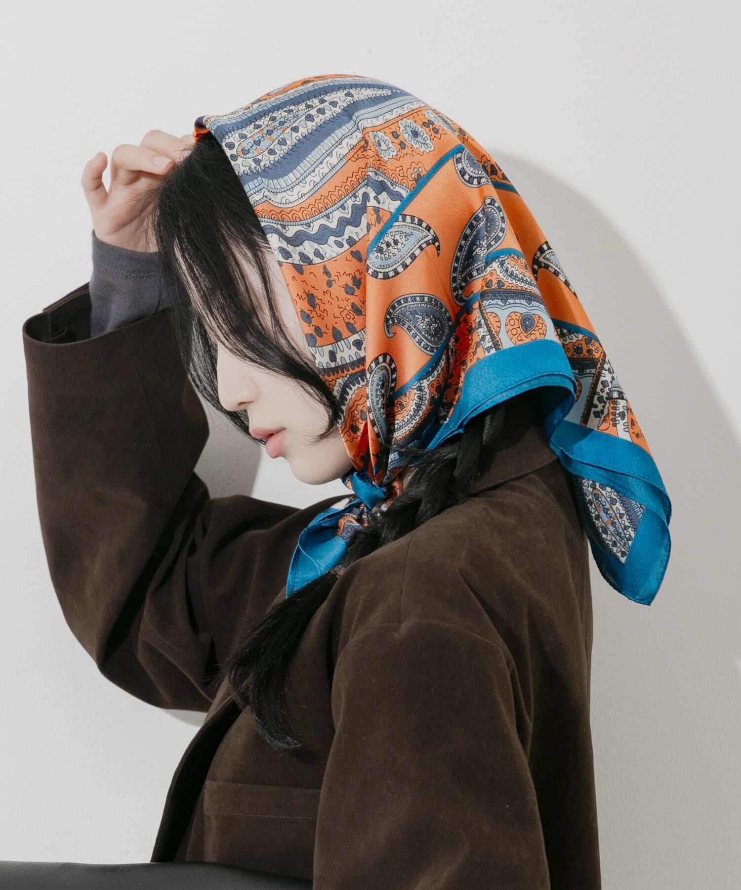 SMELLY「アソートパターンスカーフ」|バンダナ・スカーフ|オレンジ