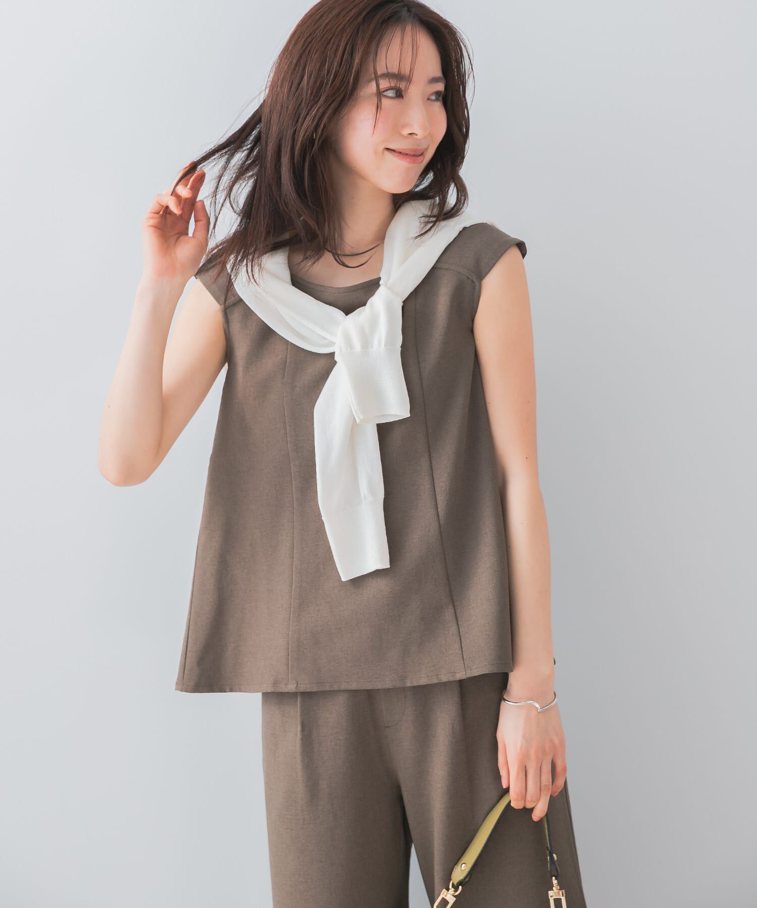 URBAN RESEARCH ROSSO「『UR TECH DRYLUXE』F by ROSSO　フレンチブラウス+ワイドパンツ」|その他|